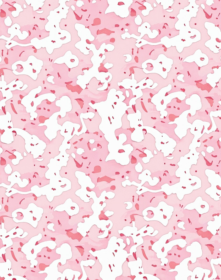 Soft Pink Abstract Blob Pattern Rug