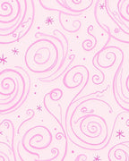 Sweet Swirls And Stars Pattern Rug