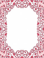 Ornate Floral Scrollwork Pink Pattern Rug