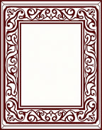 Ornate Floral Scrollwork Red Border Design Rug