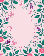 Floral Vine With Pink Accent Pattern Rug