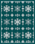 White Snowflake Bordered Teal Rug
