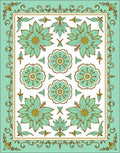 Mint Green Floral Arrangement Rug