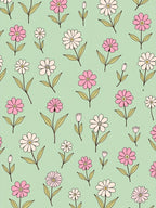 Pastel Pink White Daisy Pattern Rug