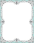 Ornate Scrollwork and Floral Border Design Rug