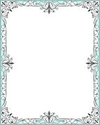 Ornate Scrollwork and Floral Border Design Rug