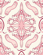 Pink Floral Symmetry Pattern Rug