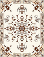Vintage Floral Scrollwork Pattern Rug