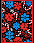 Festive Candy Cane Starflake Collage Rug
