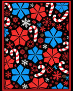 Festive Candy Cane Starflake Collage Rug