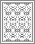 Ornate Scrollwork Black White Design Rug