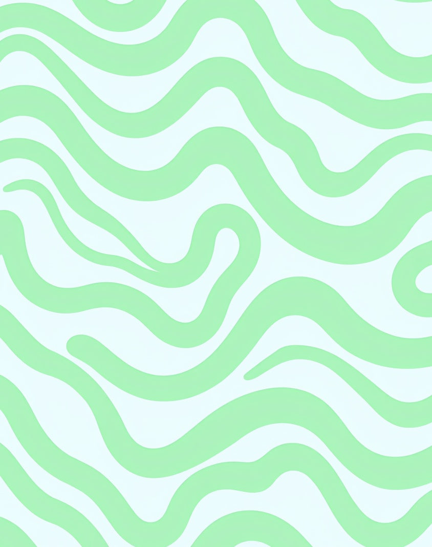 Pastel Green Wavy Flow Rug