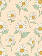 Retro Daisy Botanical Pattern Rug