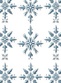 Blue Icy Snowflake Motif Rug