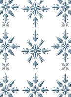 Blue Icy Snowflake Motif Rug