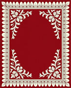 Ornate Floral Border Design Rug
