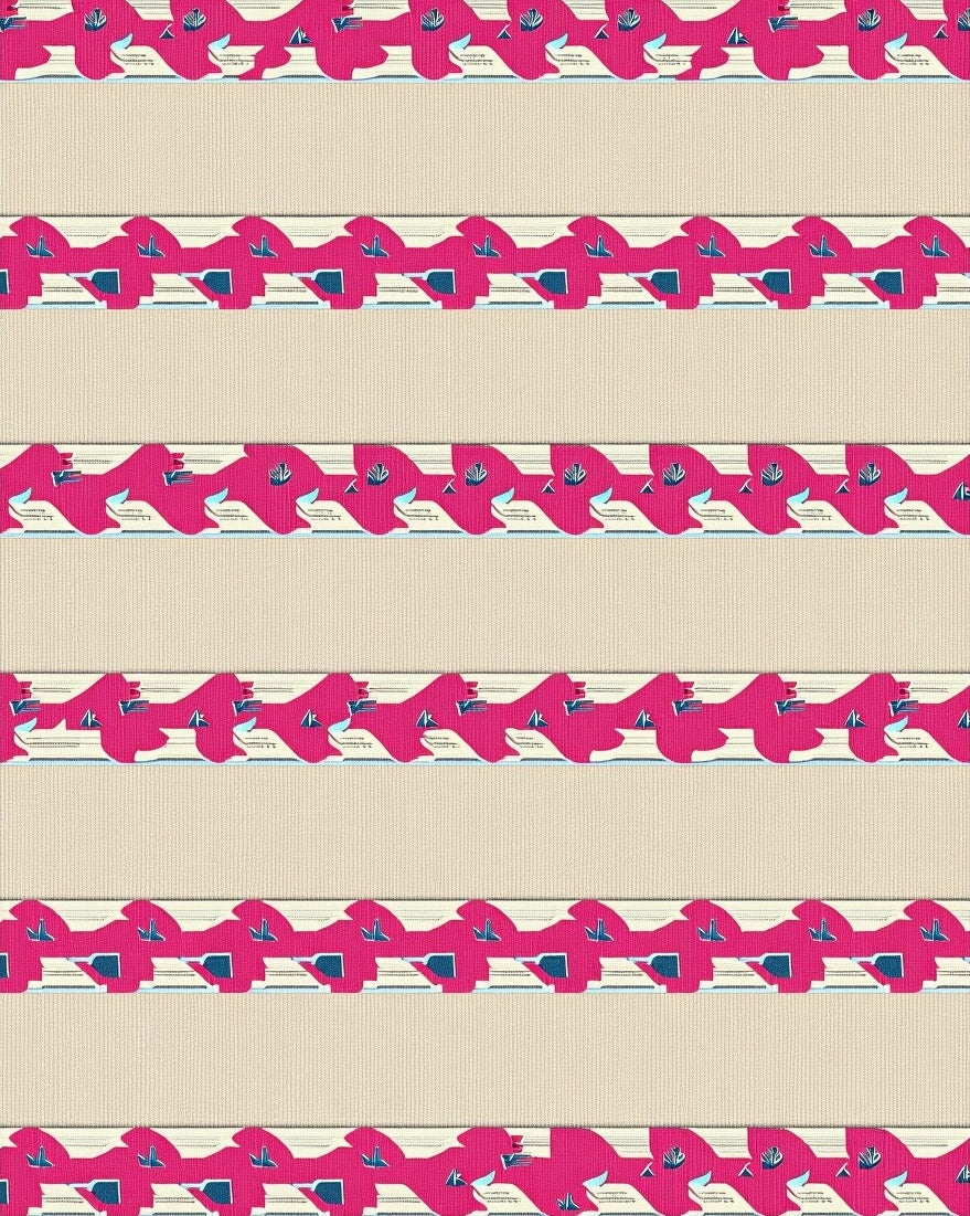 Bold Fuchsia Geometric Striped Design Rug