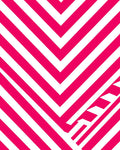 Bold Pink White Chevron Pattern Rug