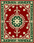 Regal Floral Medallion Inspired Border Design Rug