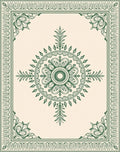 Vintage Floral Bordered Mandala Design Rug