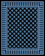 Traditional Blue Floral Repeating Pattern Rug