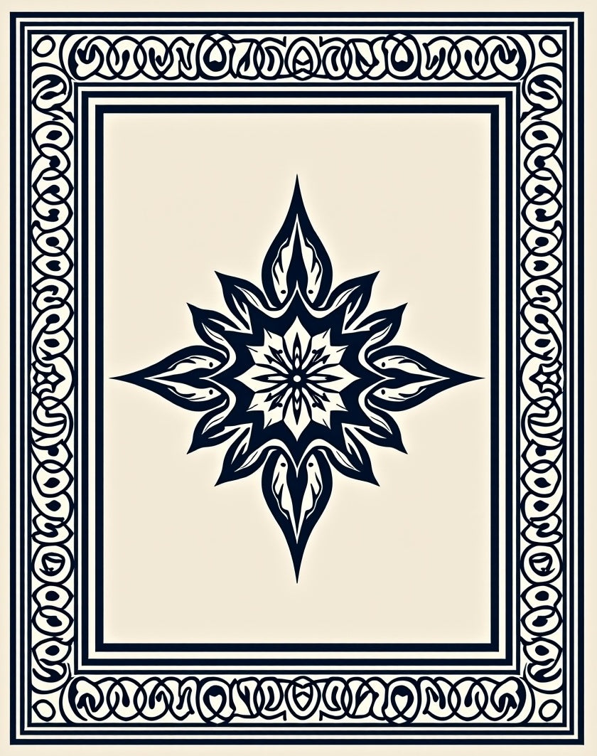 Intricate Starburst Decorative Pattern Rug