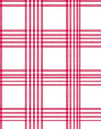 Classic Red Plaid Stripe Design Rug