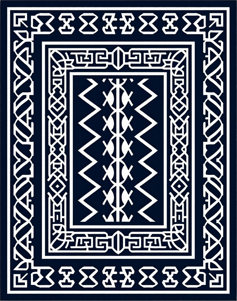 Navajo Inspired Geometric Pattern Rug
