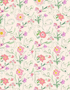 Delicate Pink Floral Pattern Rug