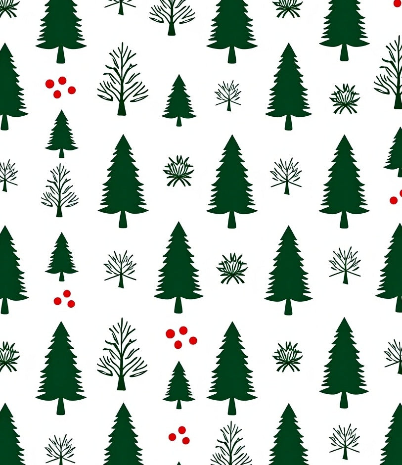 Forest Winter Evergreen Red Berry Landscape Rug