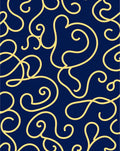 Navy Gold Swirl Pattern Rug