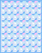 Pastel Blue Pink Abstract Swirl Pattern Rug