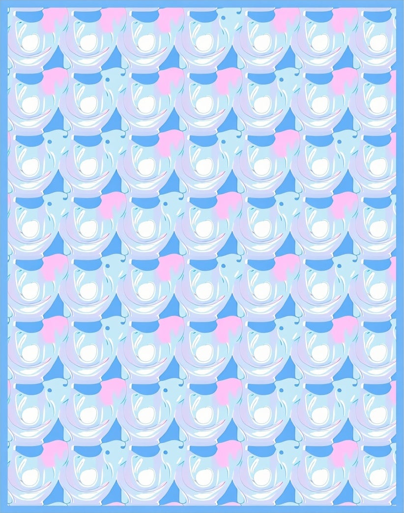Pastel Blue Pink Abstract Swirl Pattern Rug