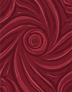 Burgundy Swirl Art Nouveau Design Rug