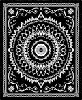 Intricate Mandala Black White Pattern Rug