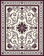 Classic Floral Scrollwork Ivory Rug