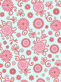 Whimsical Floral Pattern In Pink Rug