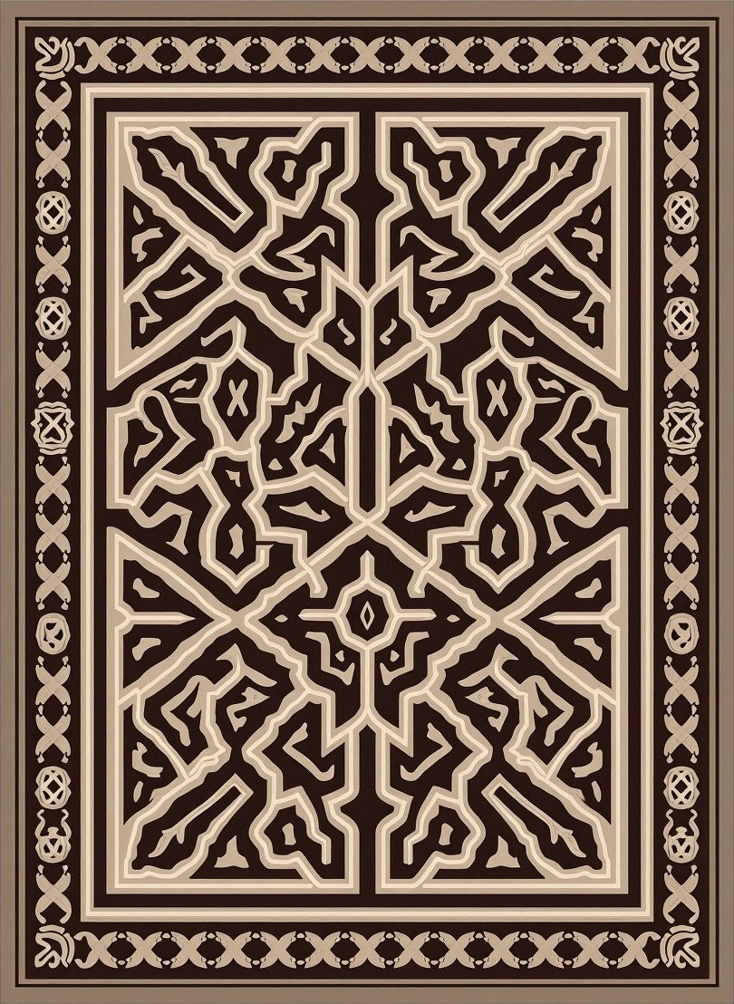 Intricate Geometric Dark Light Pattern Rug