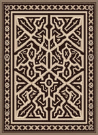Intricate Geometric Dark Light Pattern Rug