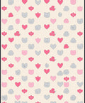 Pink Gray Heart Petal Pattern Rug