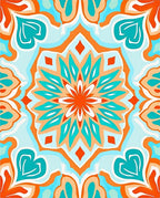 Bright Floral Mandala Abstract Design Rug