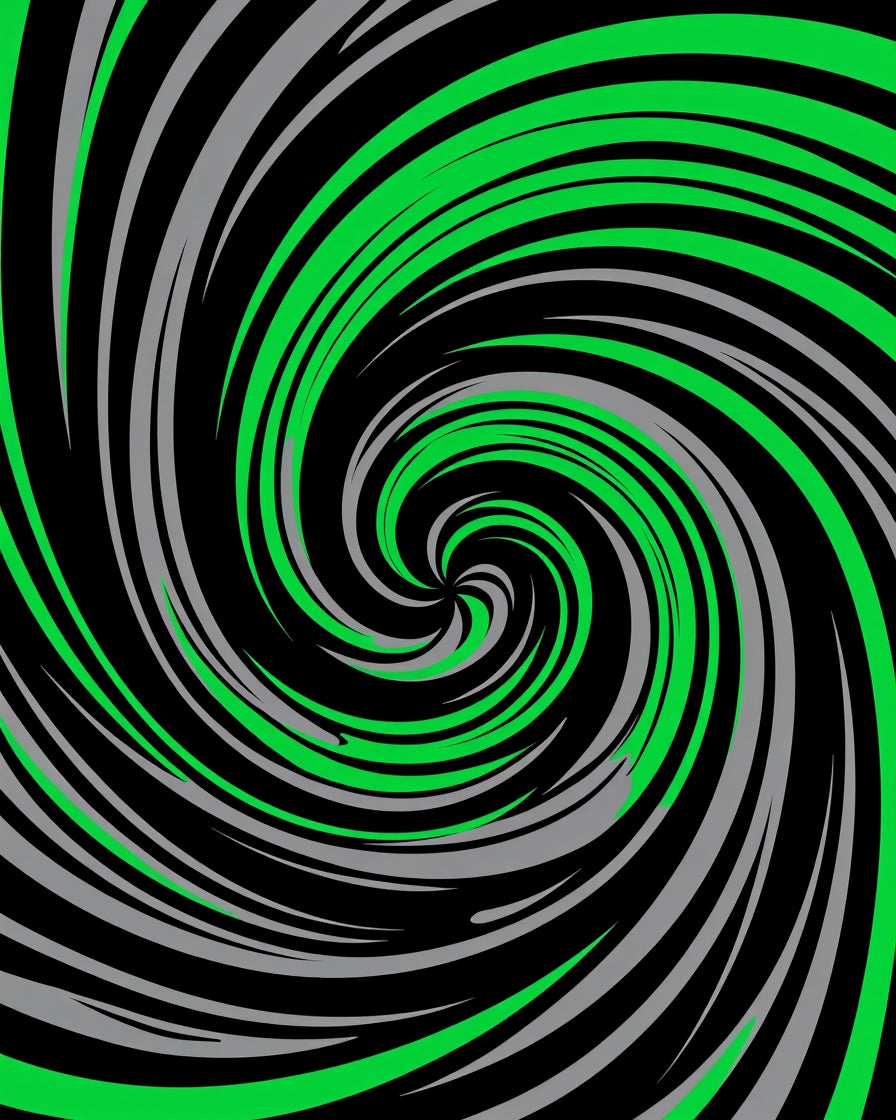 Green Gray Swirl Abstract Design Rug