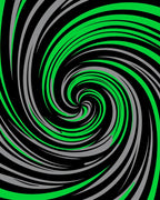 Green Gray Swirl Abstract Design Rug