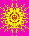 Vibrant Sunburst Mandala Rug