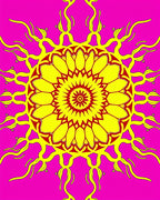 Vibrant Sunburst Mandala Rug