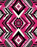 Bold Pink Black White Geometric Pattern Rug