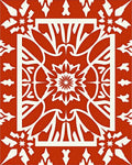 Ornate Red White Floral Mandala Rug