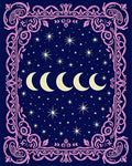 Celestial Moon Phases Star Pattern Rug