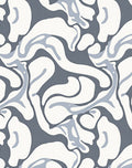 Gray Blue And White Organic Flow Rug