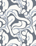 Gray Blue And White Organic Flow Rug